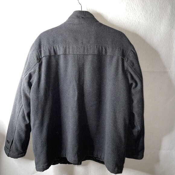 BKE Mens Large Dark Gray Jacket Coat Lined Quilted Wool Winter Warm Athletic Fit - Picture 6 of 9